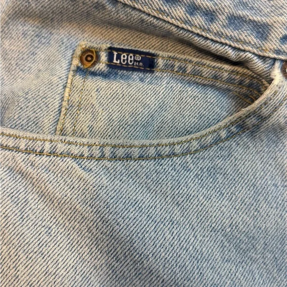 Vintage Lee High Rise Mom Jeans Light Wash Women’s 12 • Tapered Leg Denim - Picture 4 of 7